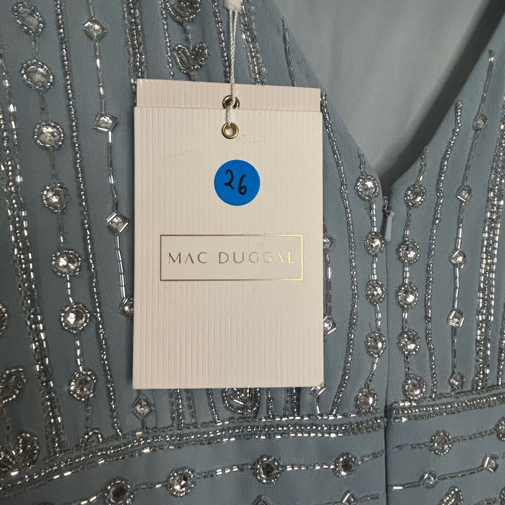Mac Duggal Light Blue Beaded Elegant Formal Dress - Picture 5 of 16